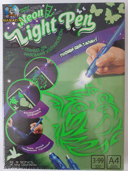 Дошка для малювання світлом "Neon light pen" (укр.) ОО-09154