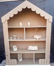 Домик с игрушками из фанеры.