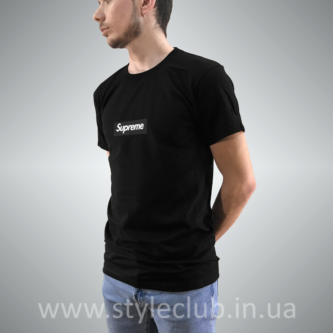 Футболка Supreme чорна | бірка оригінальна XS