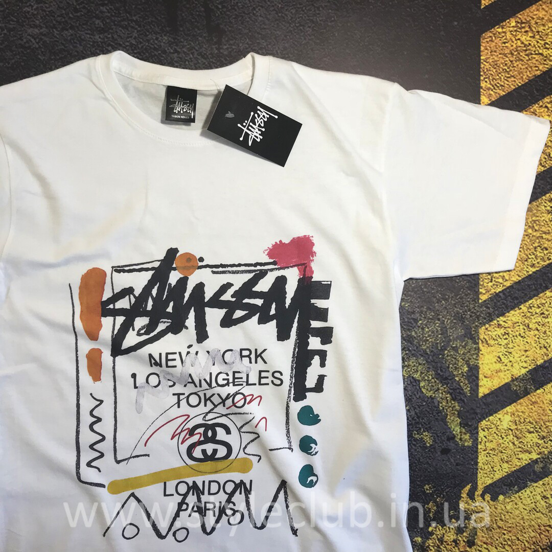 Футболка Stussy біла • Бірки • Наші фото XS