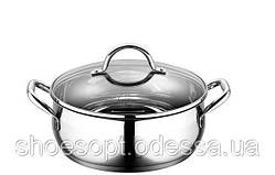 Каструля з кришкою 8 л 28 см неіржавка сталь, мірна шкала