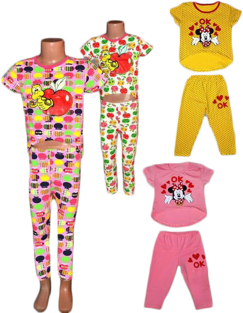 Комплект літній для дівчинки Усмішка, туніка та бриджі, р.р. 28-40