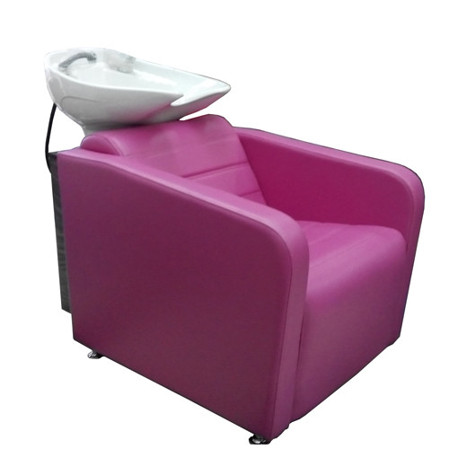 Мийка перукарська Марлен кераміка нью-йорк біла екошкіра малинова (Frizel TM)