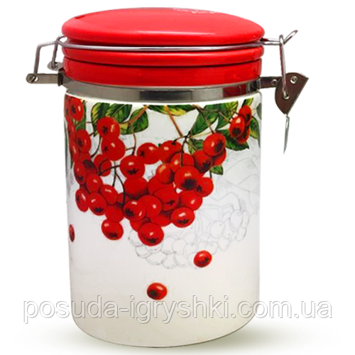 Ємність для сипучих продуктів 1,2 л. 'Червона Калина' (d-10см, h-16)