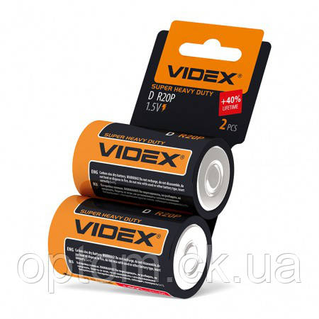 Батарейка Videx R20 (D) CARD