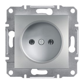Розетка без заземлюючого контакту ASFORA Алюміній Schneider Electric EPH3000161, фото 1