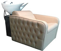 Мийка перукарня Марлен Люкс кераміка Нью-Йорк біла, шкірозамінник кремовий (FrizelTM)