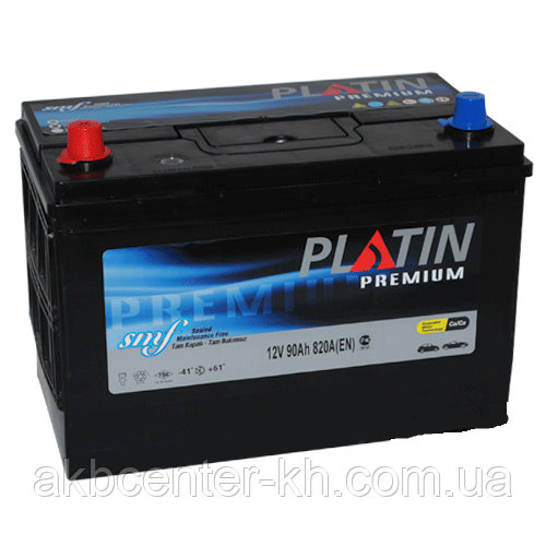 Автомобільний акумулятор PLATIN Premium JP 6CT- 90Aз 820A L SMF, фото 1