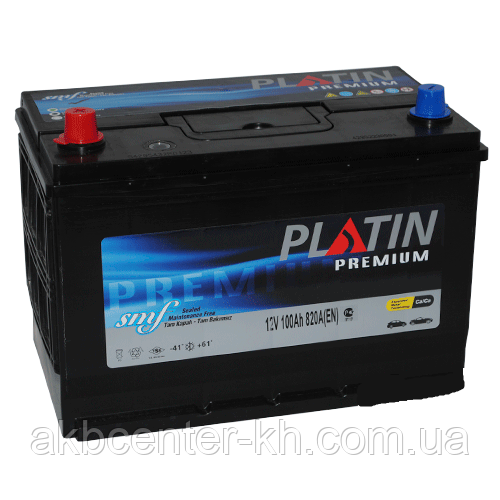Автомобільний акумулятор PLATIN Premium JP 6CT-100Aз 820A L SMF нижнє кріплення