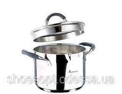 Каструля з кришкою 4 л 20 см із носиком для зливу, мірна шкала