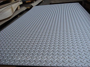 Нержавіючий лист AISI 304 3,0 Х 1000 Х 2000 рифлений MAN