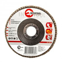 Диск шлифовальный лепестковый 125x22 мм зерно K36 INTERTOOL BT-0203 - фото 1 - id-p45386434