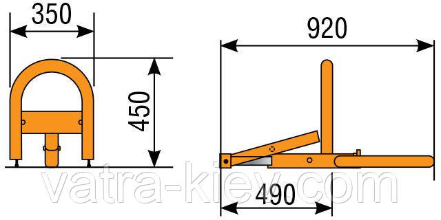 Came Unipark ARK1 розмір малого бар'єру Розмір бар'єру Came ARK1