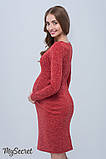 Елегантна сукня для вагітних та годування ANNITA DR-48.122, червоний меланж, розмір ХL, фото 5