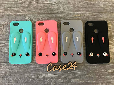 Гумовий 3D чохол Rabbit для Huawei Y5 Prime 2018 (4 кольори)