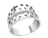 Кольцо женское серебряное Бриллиантовая полоса