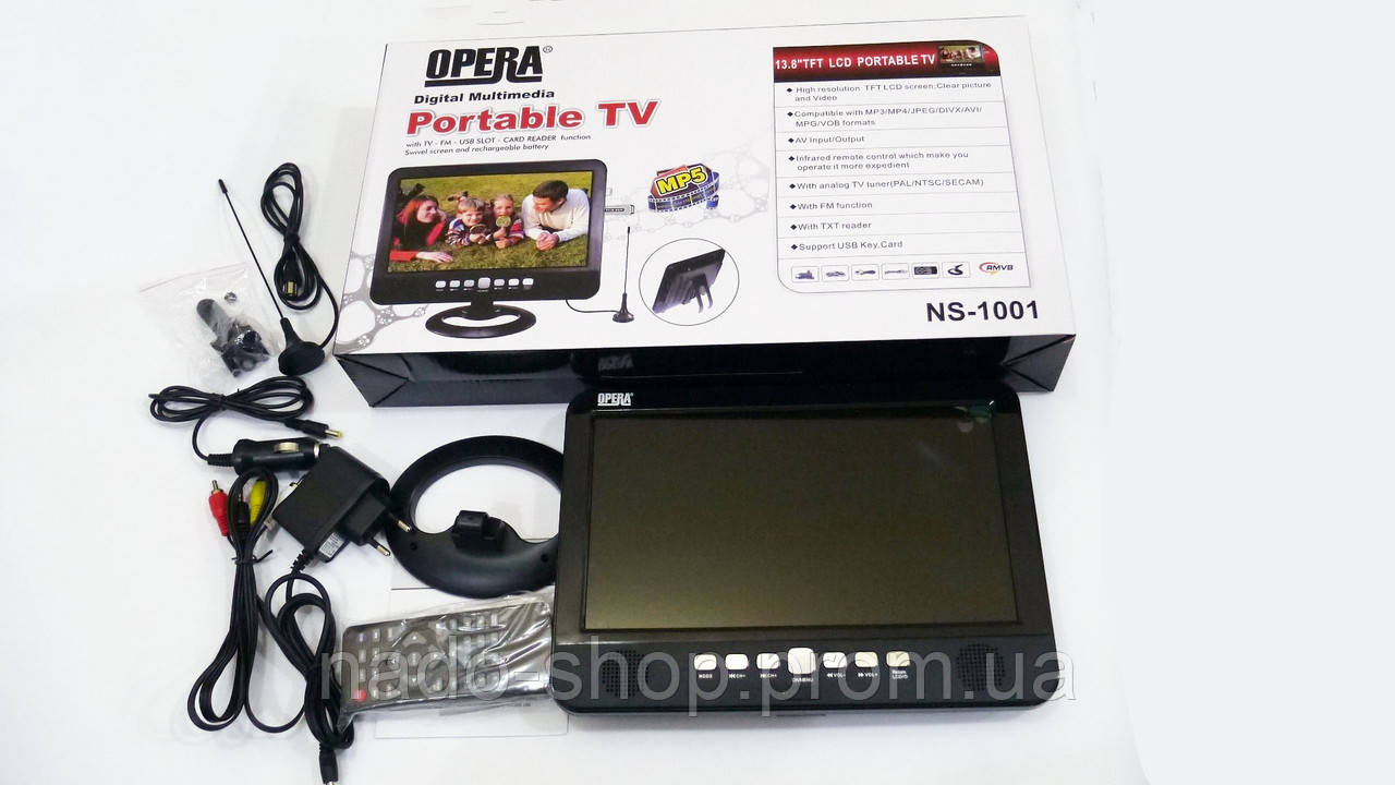 Портативный телевизор Opera NS-1001 10" USB (без батареи) - фото 7 - id-p753210976