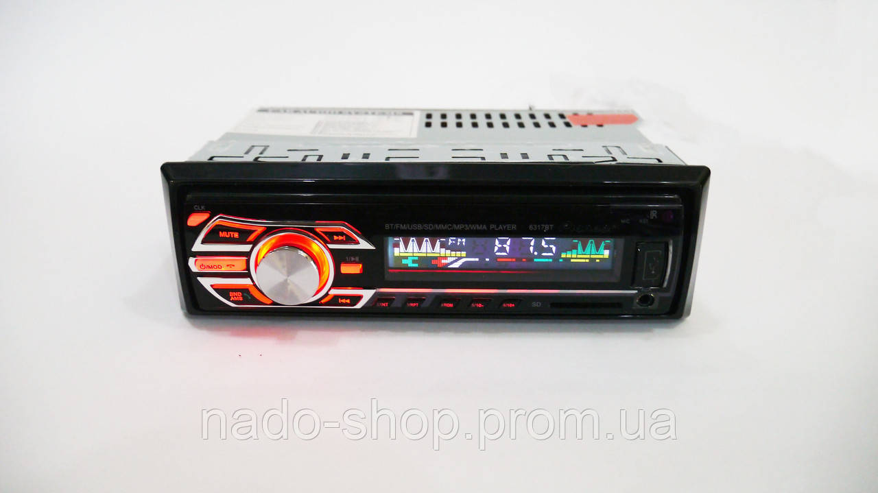 Автомагнитола Pioneer 6317BT Bluetooth Usb+RGB Подсветка+Fm+Aux+ Пульт ...