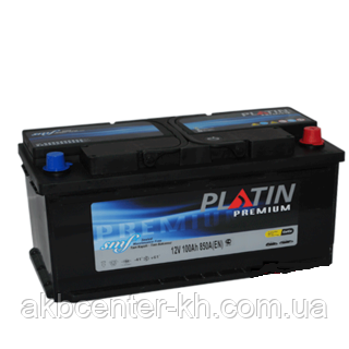 Автомобільний акумулятор PLATIN Premium 6CT-100Aз 850A R SMF, фото 1