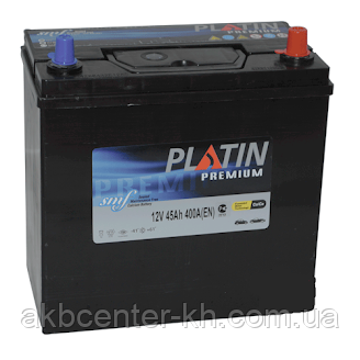 Автомобільний акумулятор PLATIN Premium JP 6CT- 45 Aз 400A R SMF (тонка + адаптор)