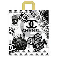 Пакет з петлевий ручкою "Chanel - білий" 40х43см. 25шт.