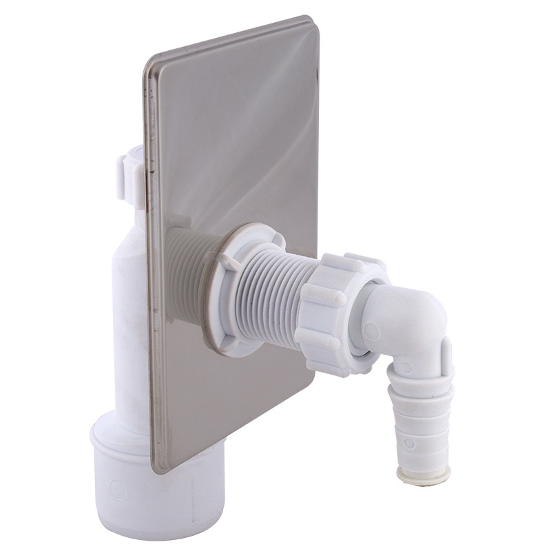 Сифон для пральної машини STYRON накладка з нержавіючої сталі