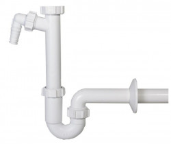 Трубчастий сифон STYRON без водозливу з підключенням до посудомийній машині підводка д32 мм