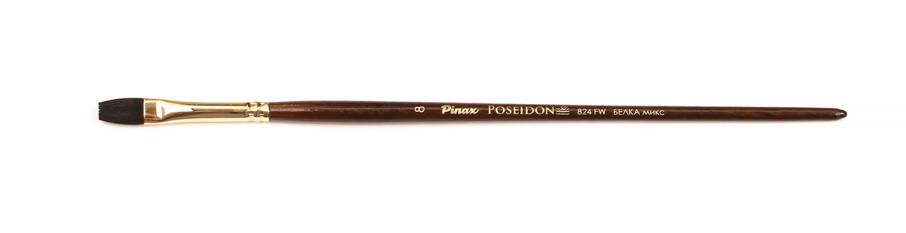 Кисть Pinax Poseidon 824FW БІЛКА мікс № 8 Плоска