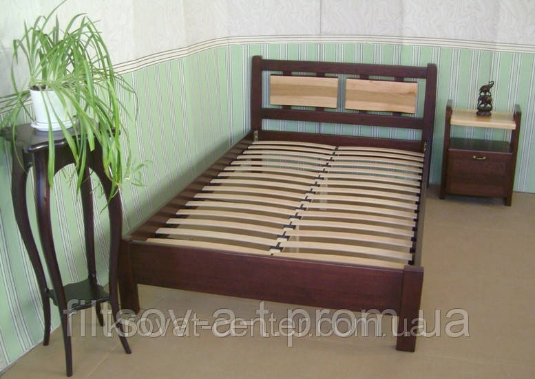 Дерев'яне напівторне ліжко для спальні від виробника "Магія Дерева"