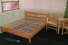 Дерев'яне напівторне ліжко для спальні від виробника "Магія Дерева", фото 3