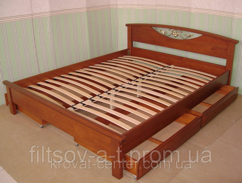 Кровать полуторная деревянная для спальни из массива натурального дерева "Фантазия" от производителя - фото 5 - id-p61295982