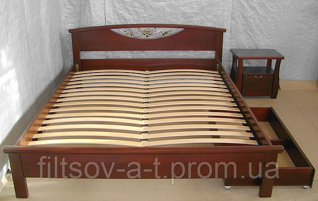 Кровать полуторная деревянная для спальни из массива натурального дерева "Фантазия" от производителя - фото 6 - id-p61295982