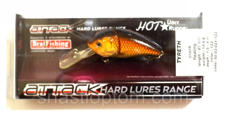 Воблер для риболовлі BratFishing TYRETH, 87 мм, 13,5 г, колір 123