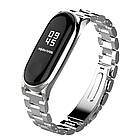 Ремінець Xiaomi Mi Band 4 / 3 MiJobs Metal Plus металевий велика ланка Срібний 1690P, фото 3