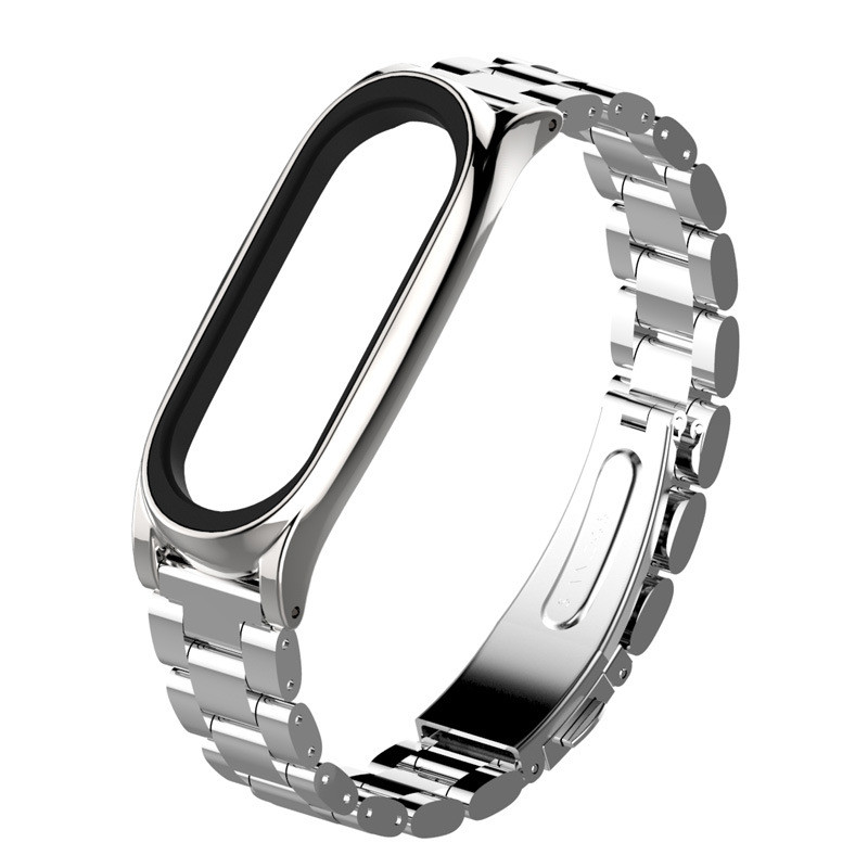 Ремінець Xiaomi Mi Band 4 / 3 MiJobs Metal Plus металевий велика ланка Срібний 1690P