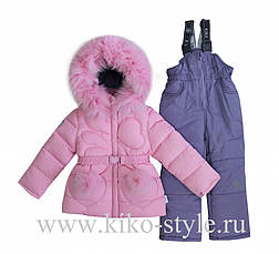 Детский зимний комбинезон для девочки от Kiko 4926, 74-98, фото 2