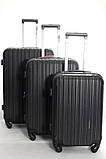 Чемодан дорожній WINGS 2011 модель DUBAI з пластику ABS Plus середній чорний, фото 4