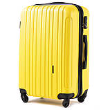 Чемодан дорожній WINGS 2011 модель DUBAI з пластику ABS Plus середній жовтий, фото 4
