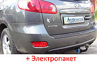 Фаркоп - Hyundai Santa Fe Кроссовер (2006-2012) съемный на 2 болтах