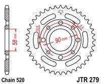 Мотозвезда JT задня під ланцюг 520 на 32 зубів сталева JTR279.32 GEON Daytona/GEON Nac