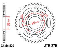 Мотозвезда JT задняя (ведомая) под цепь 520 на 30 зубьев стальная JTR279.30 HONDA CA / CMX - Rebel CMX 25 - фото 1 - id-p361230182