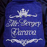 Махровий іменний халат чоловічий, фото 2