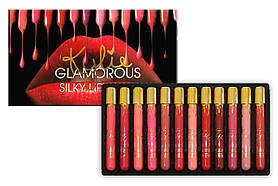 Набір рідких матових помад Kylie Glamorous silky lipgloss (12 шт.) (примята упаковка)