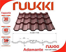 Фінська черепиця | RUUKKI Adamante | RR 750 | теракотовый | 0.5 PURALmat | Ruukki 50 plus, фото 3