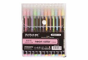 Набір ручок гелевих 12 кольорів ООПТ 1мм неонові