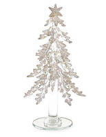 Декоративная стеклянная елка 18см шампань