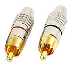 Штекер RCA silver-gold, діам.- 6,5 мм, корпус метал