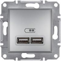 Розетка USB 2,1A Алюминий Asfora Schneider Electric, EPH2700261
