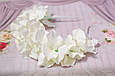 Обруч для волосся / ободок для волосся з квітами гортензія пишний з білими квітами 49, фото 2