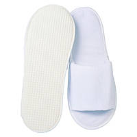 Тапочки одноразові для готелів відкриті велюрові VIP з антиковзною підошвою (колір білий)